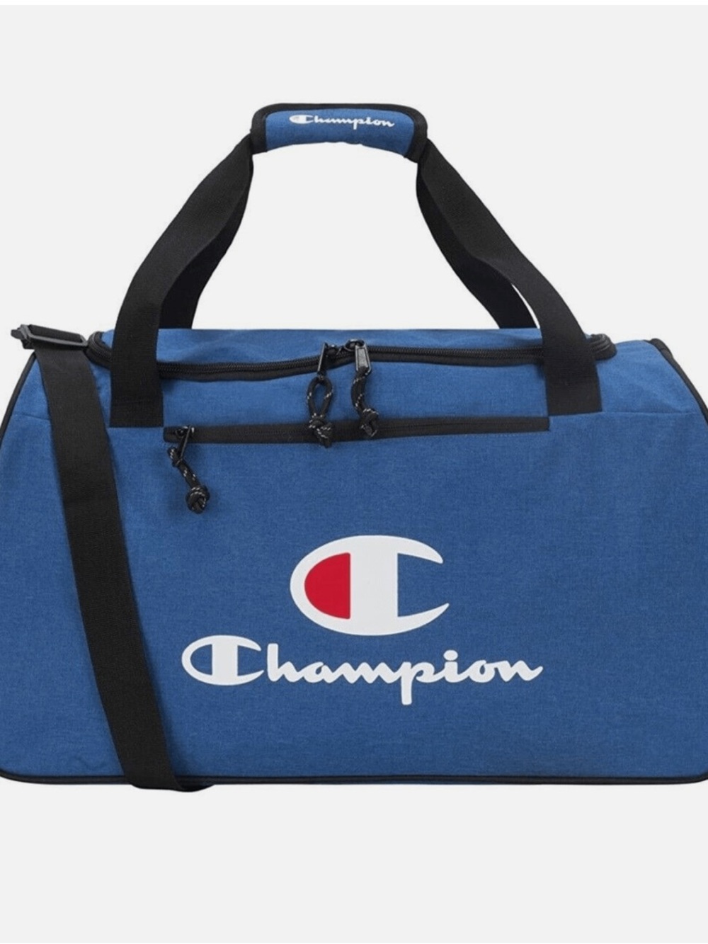 New! Champion Duffle Bag Zipper Closure Removable Shoulder Strap Royal Blue